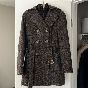Miss Sixty belted wool coat with attached vest liner.
